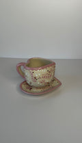 Pink Heart Talavera Mug and Plate Set