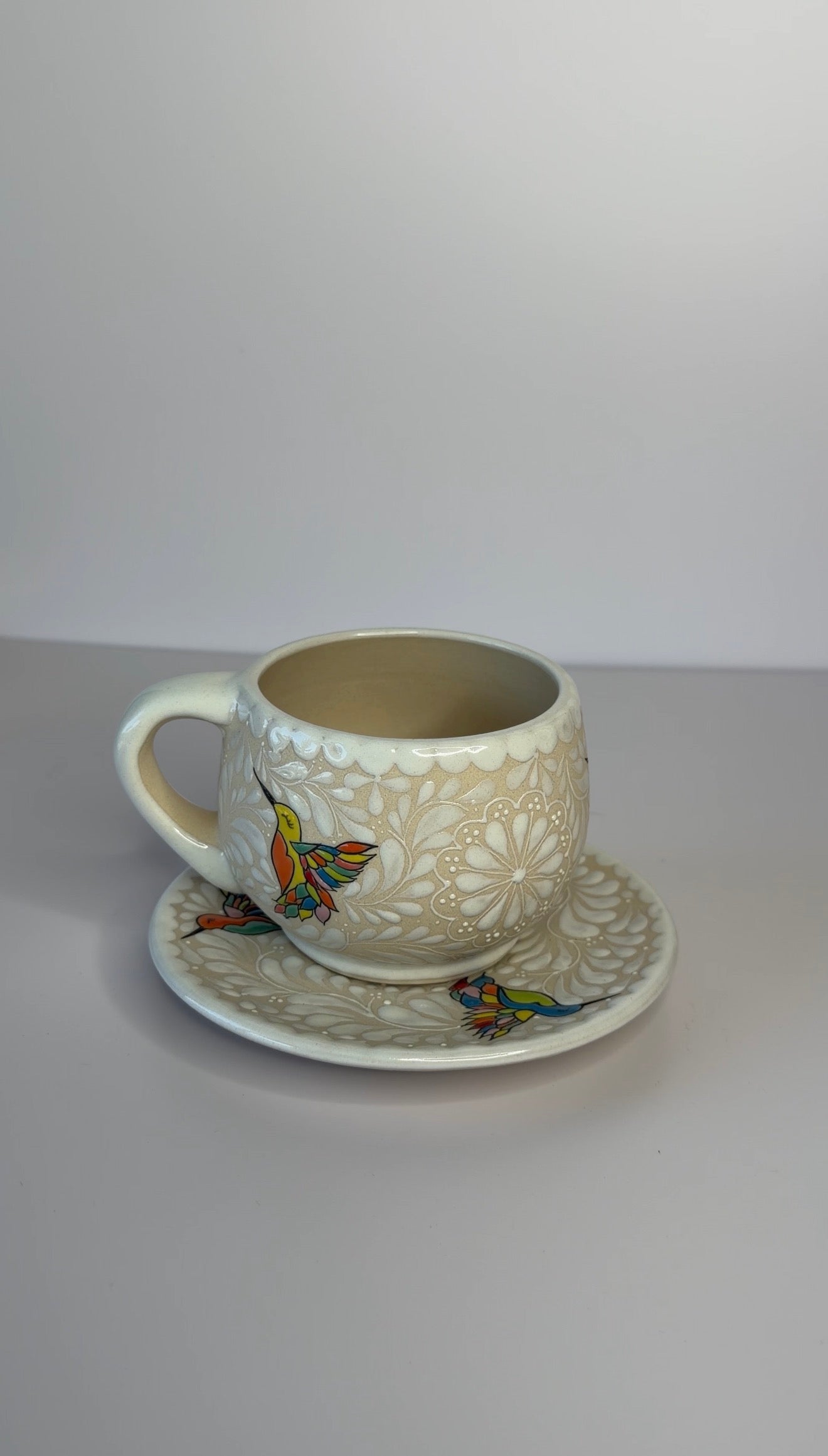 Hummingbird Talavera Mug and Plate Set